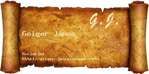 Geiger János névjegykártya